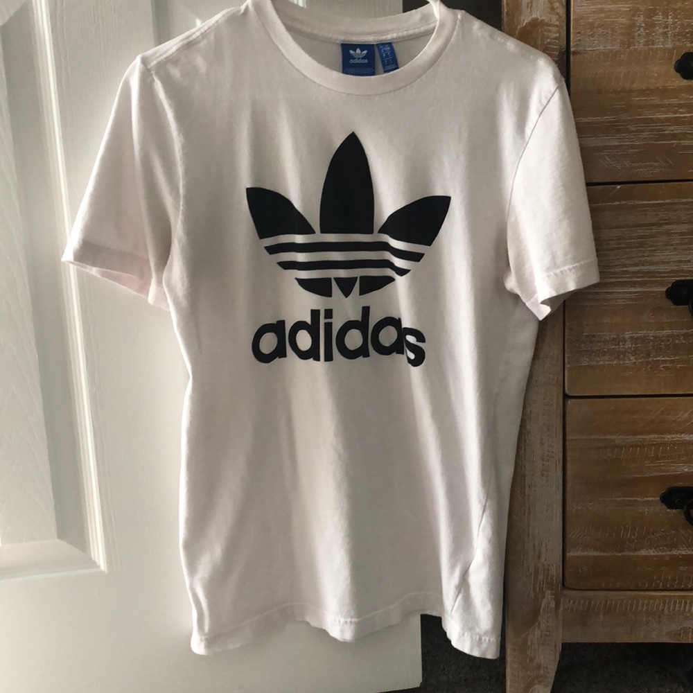 White Adidas short sleeve shirt